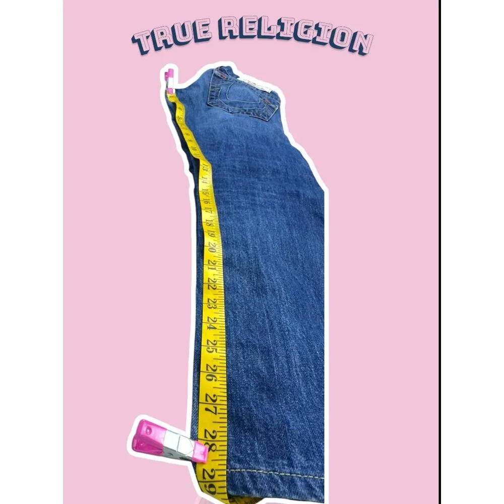 True Religion Womens Jeans 27 Blue Denim Made In USA 100% Cotton - Picture 5 of 16